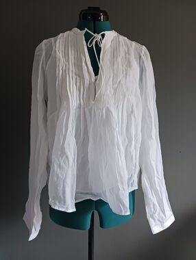 Rag & Bone Amaris Ramie White Cotton Blouse Size S